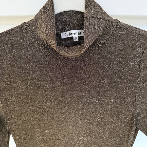 Reformation Shimmering Black Long Sleeve Dress - Picture 4 of 4